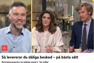 Antoni Lacinai gästar TV4 Nyhetsmorgon och pratar om hur man ger dåliga nyheter